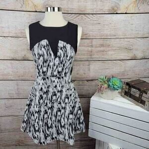 Dress Forum Fit and Flare Sleeveless Black White Dress Small‎